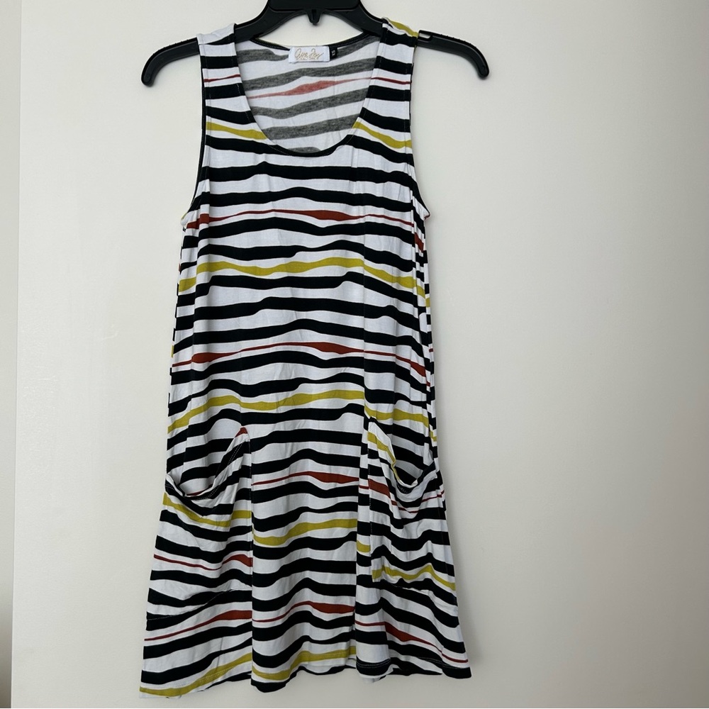 Ava Sky Striped Pocket Tank Dress